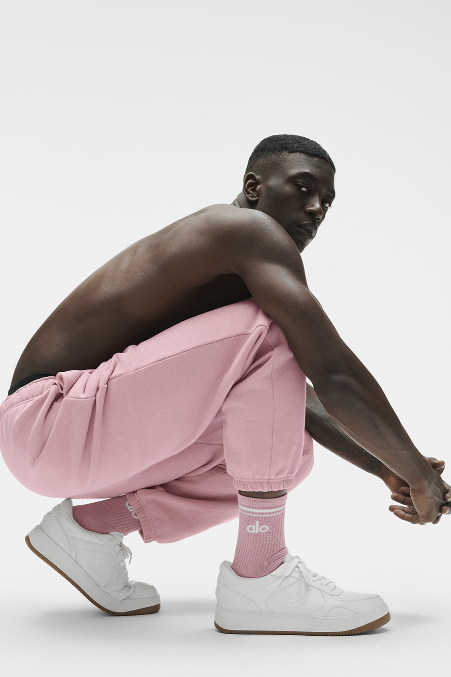 Unisex Half-Crew Throwback Sock - Vintage Pink/White - Image 3