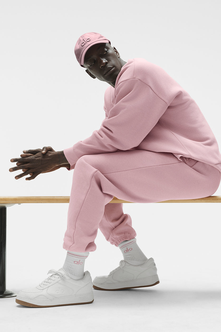 Unisex Half-Crew Throwback Sock - White/Vintage Pink - Image 3
