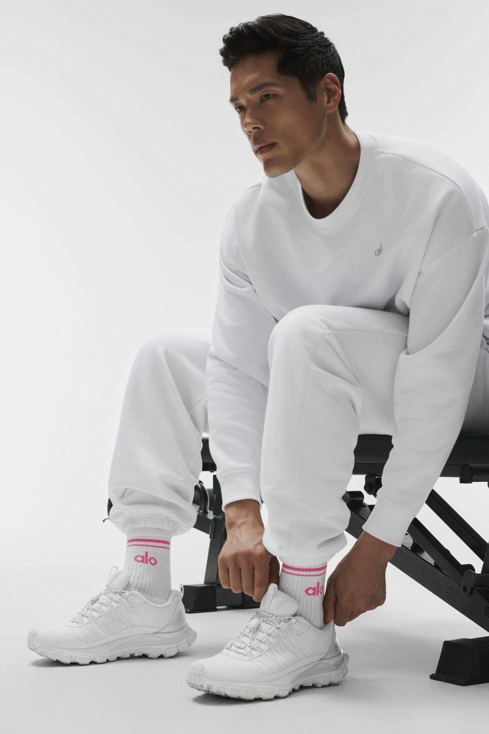 Unisex Half-Crew Throwback Sock - White/Paradise Pink - Image 3