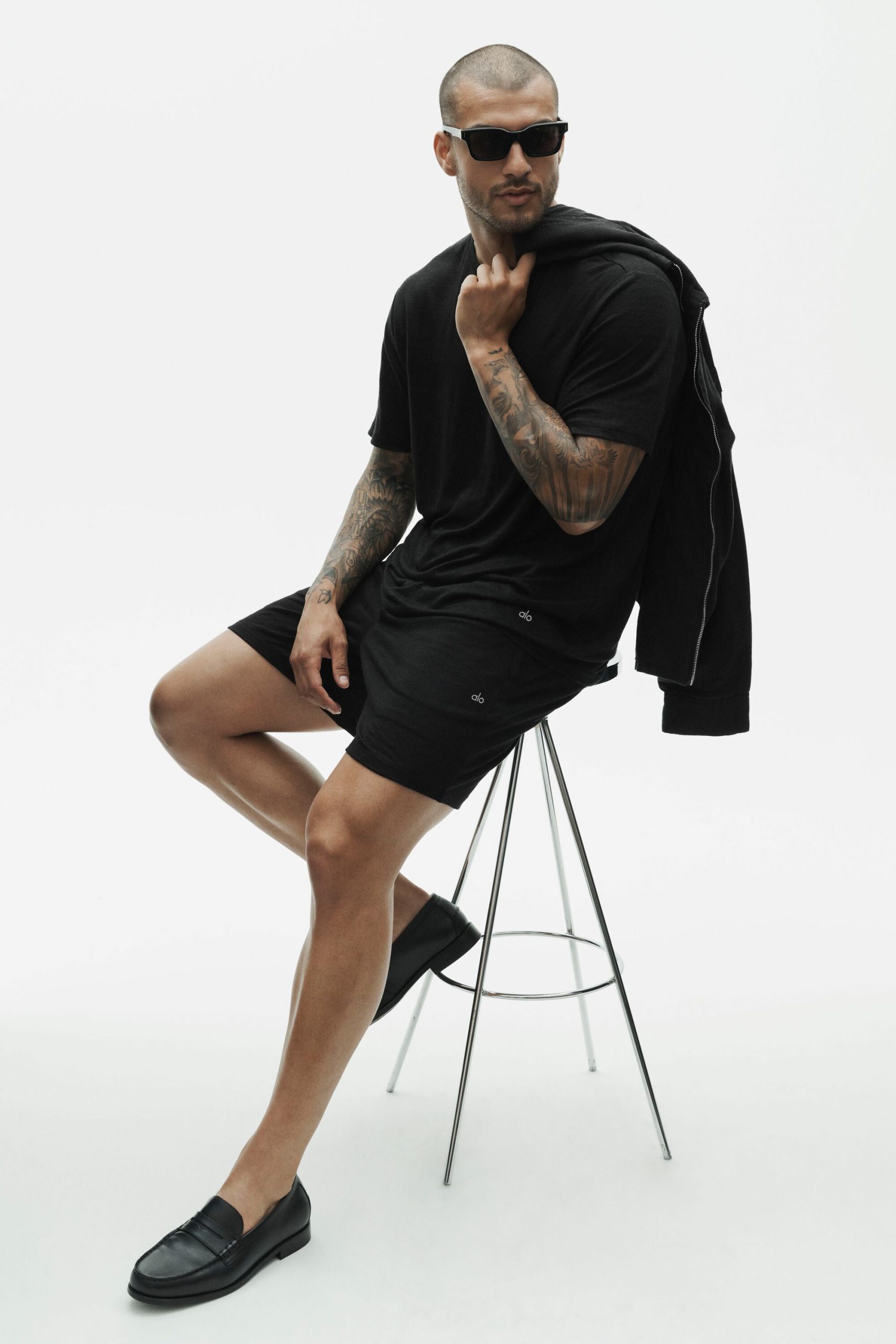 Linen Jersey Coastal Short Sleeve Tee - Black - Image 5