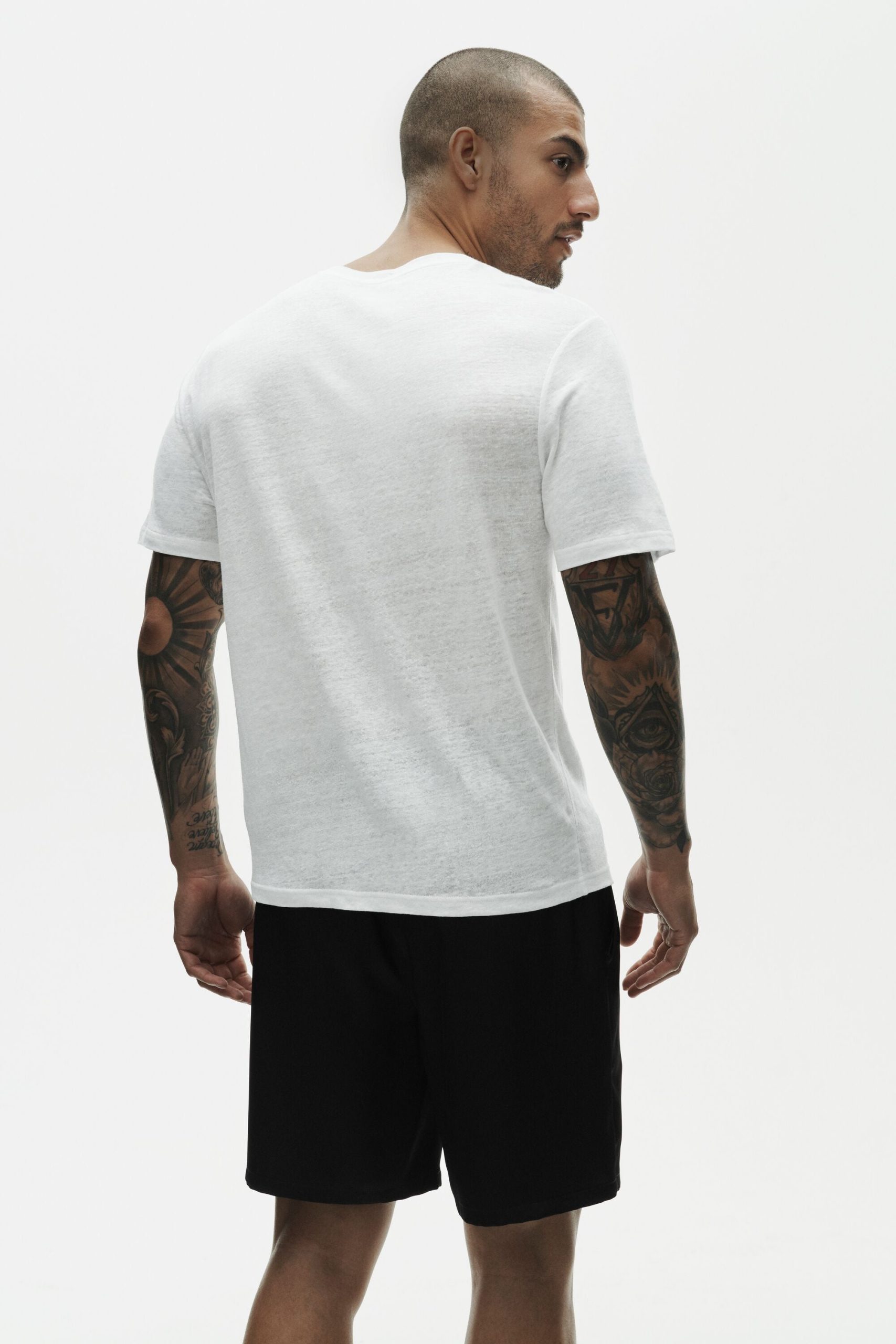 Linen Jersey Coastal Short Sleeve Tee - White - Image 4