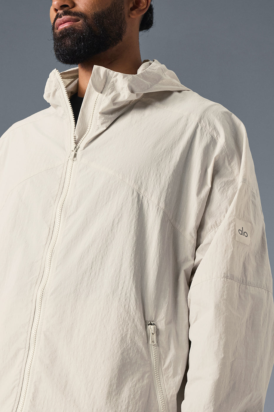 Vantage Nylon Ripstop Track Jacket - Bone - Image 3