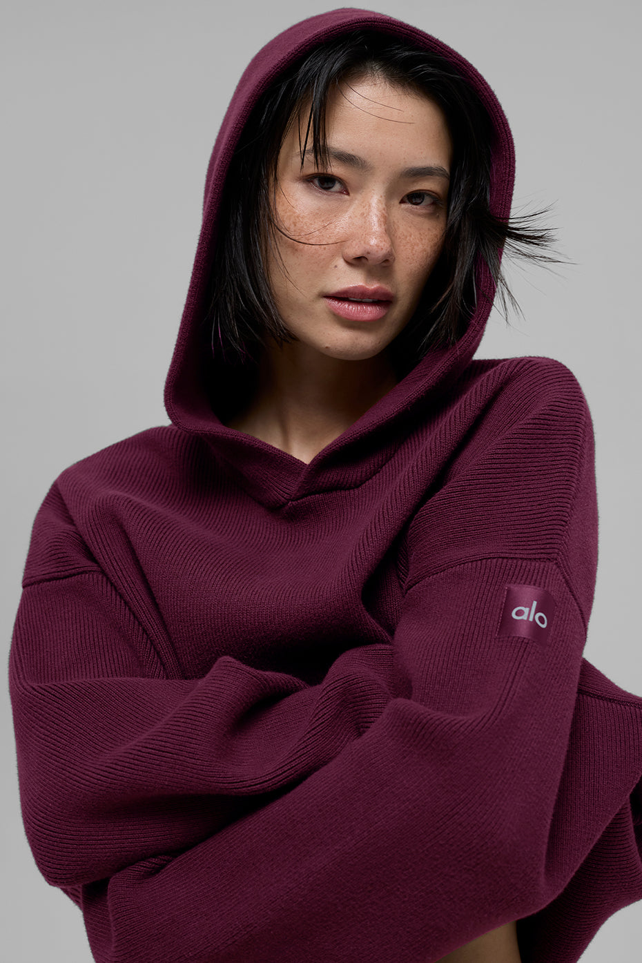 Scholar Hooded Sweater - Burgundy - Image 3