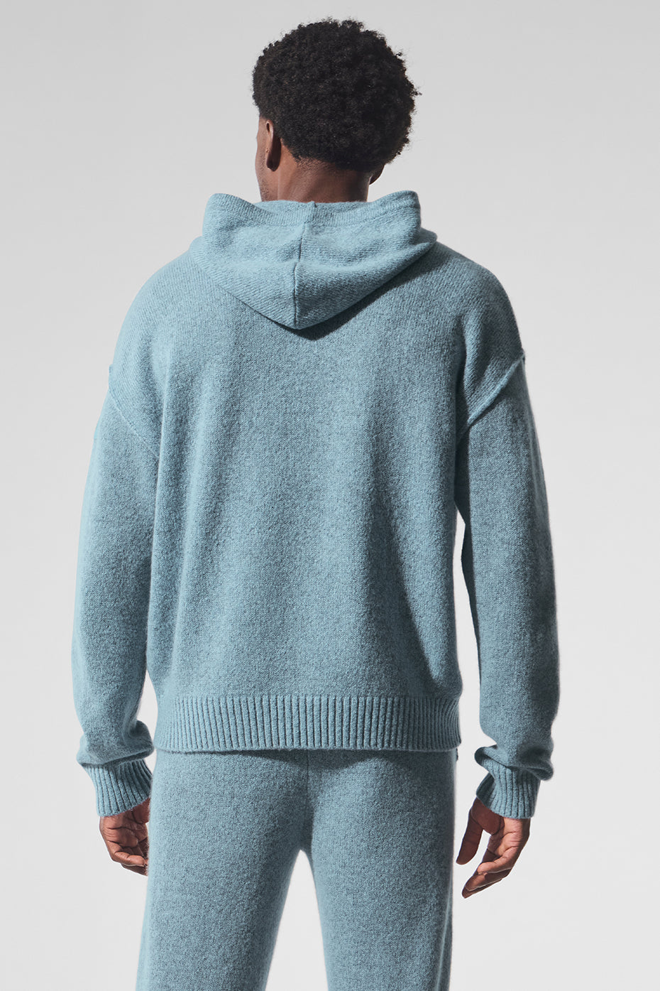 Wool Cashmere New Class Hoodie - Celestial Blue Granite Heather - Image 3