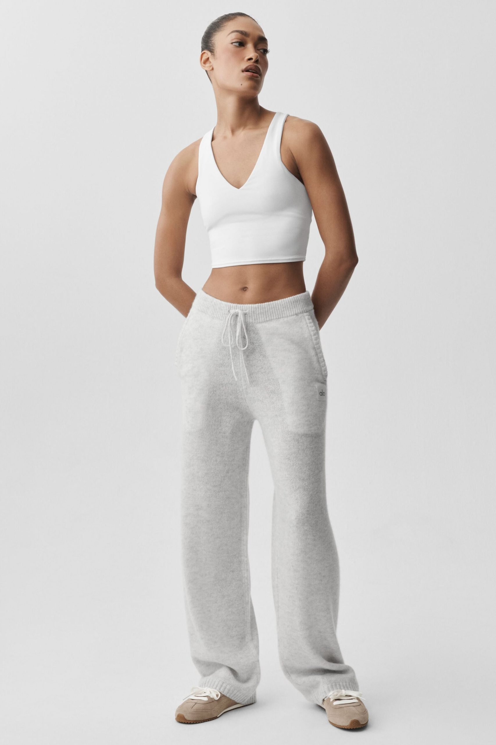 Wool Cashmere New Class Sweatpant - White Heather - Image 4