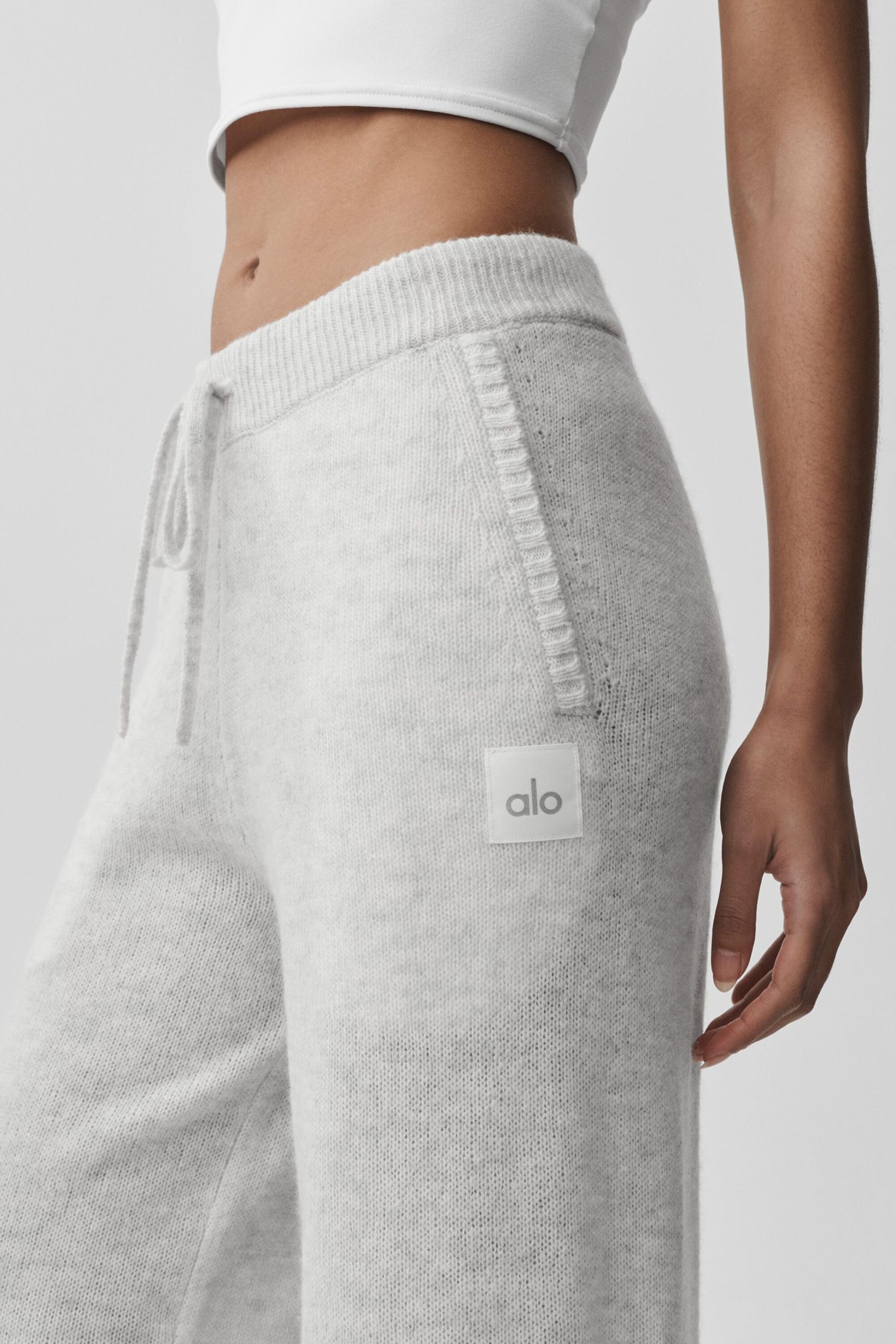 Wool Cashmere New Class Sweatpant - White Heather - Image 3