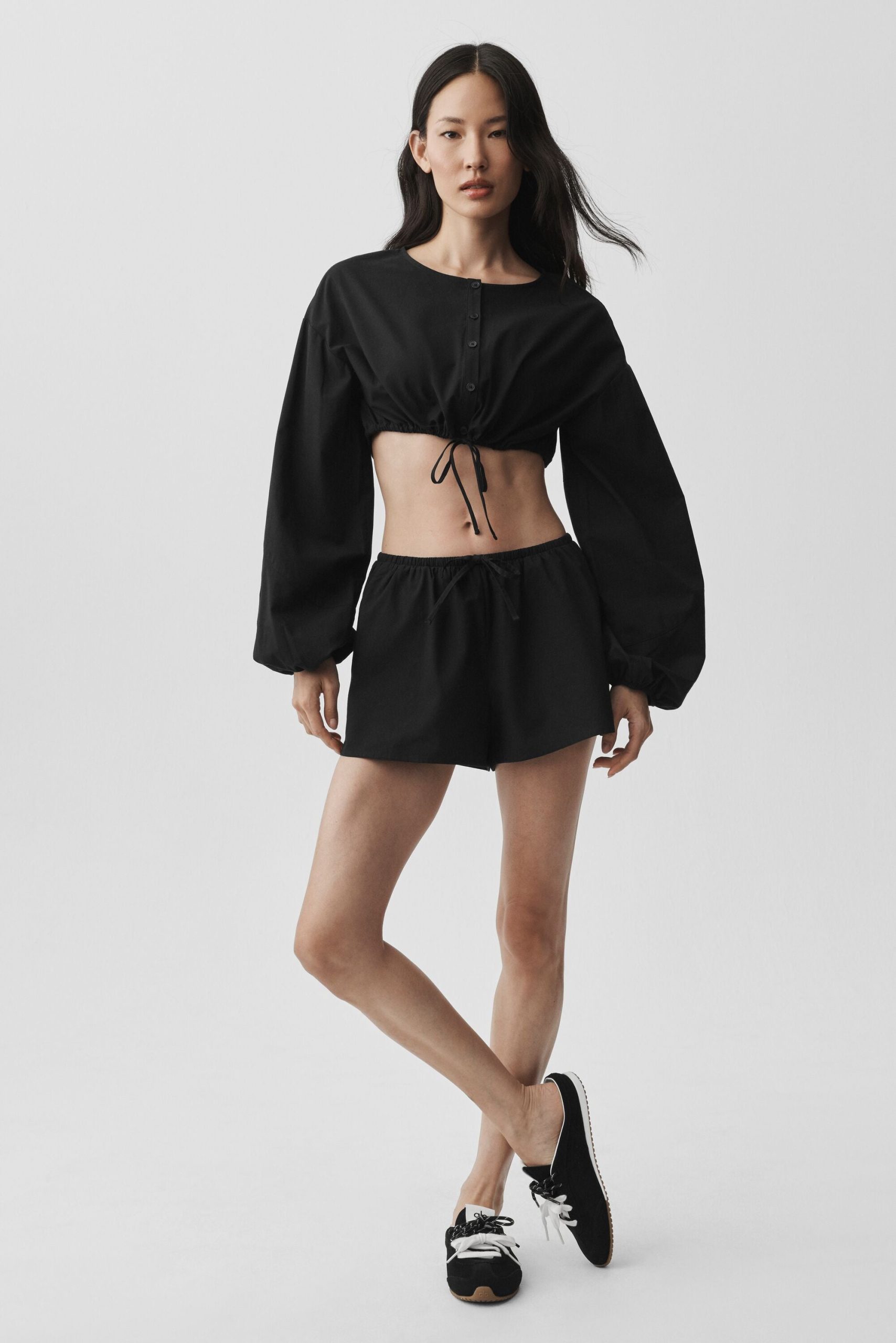 Cotton Cropped Real Deal Long Sleeve - Black - Image 4