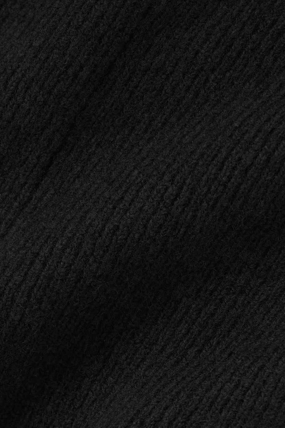 Wool Cashmere Ribbed Noble Crewneck Sweater - Black - Image 5