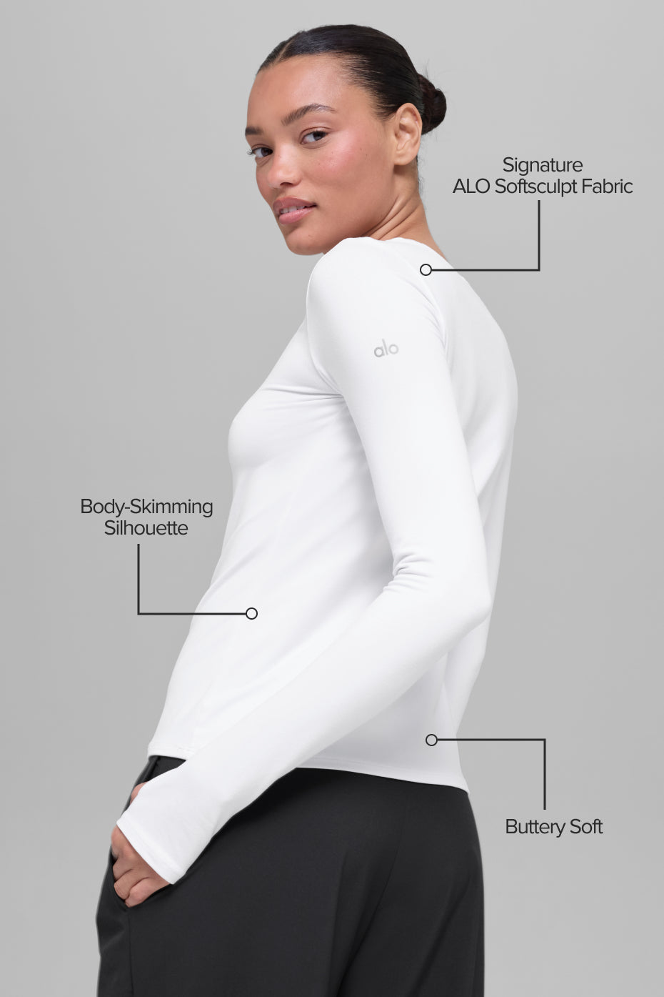 Alosoft Finesse Long Sleeve - White - Image 2