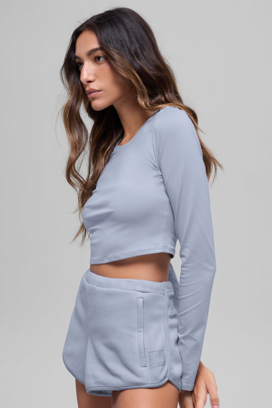 Alosoft Crop Finesse Long Sleeve - Winter Frost - Image 4