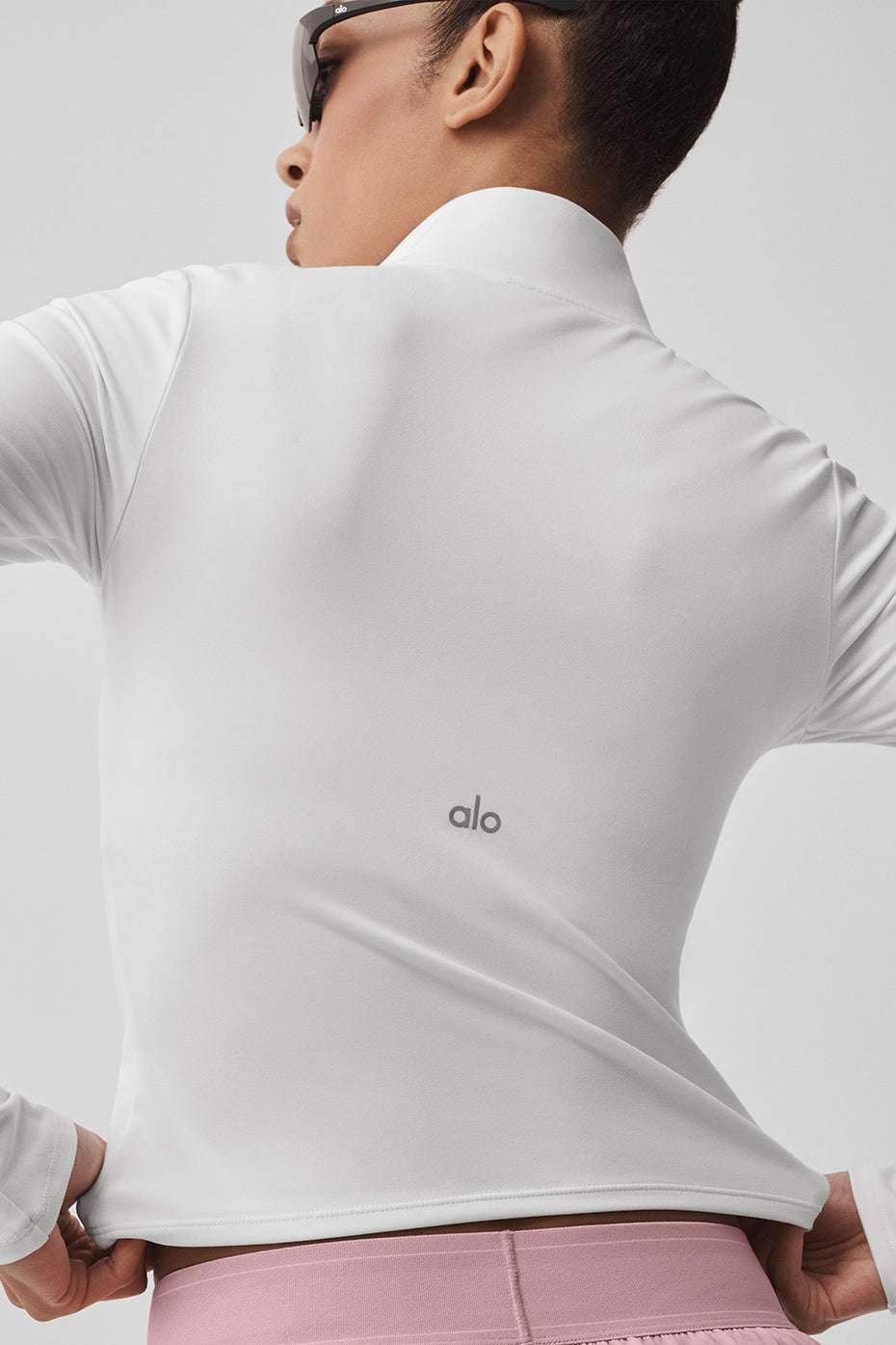 ALO Softsculpt Precision 1/4 Zip Long Sleeve - White - Image 4