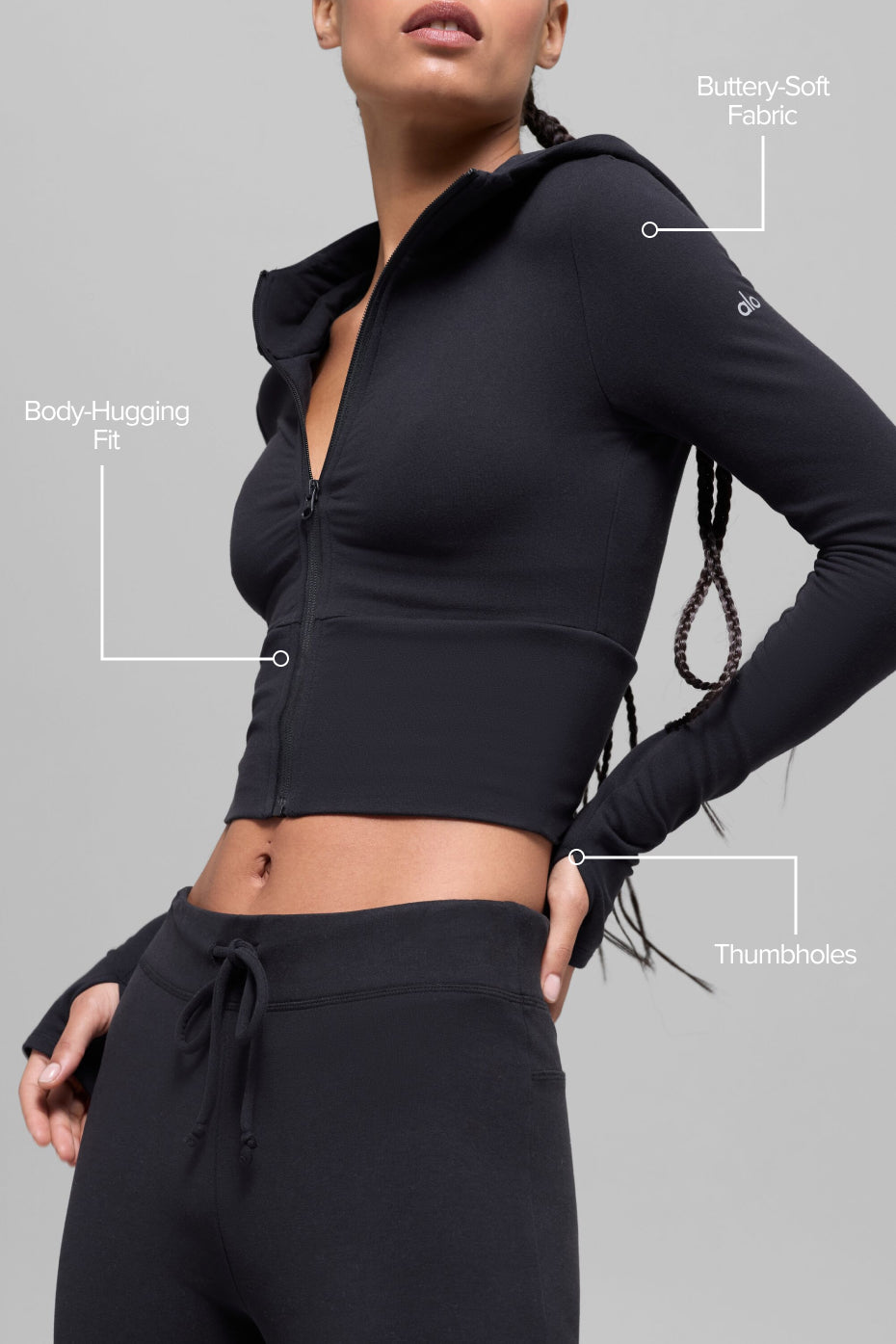 Sway Full Zip Hoodie - Black - Image 2