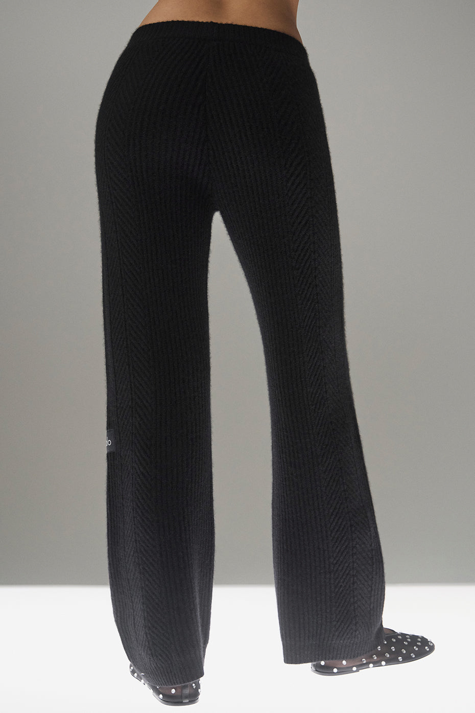 Winter Magic Cashmere Wide Leg Pant - Black - Image 2