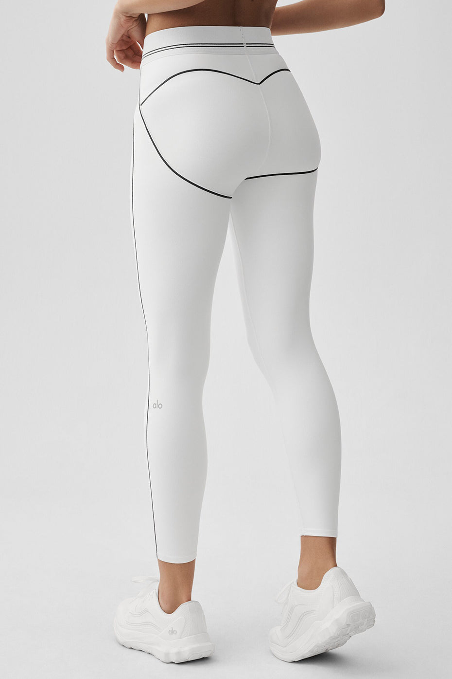 Airbrush High-Waist 7/8 Heart Throb Legging - White/Black - Image 3