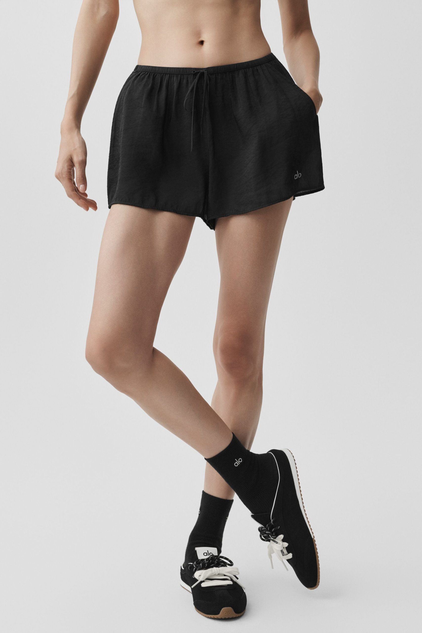 Semi-Sheer Golden Hour Mid-Rise Short - Black - Image 3