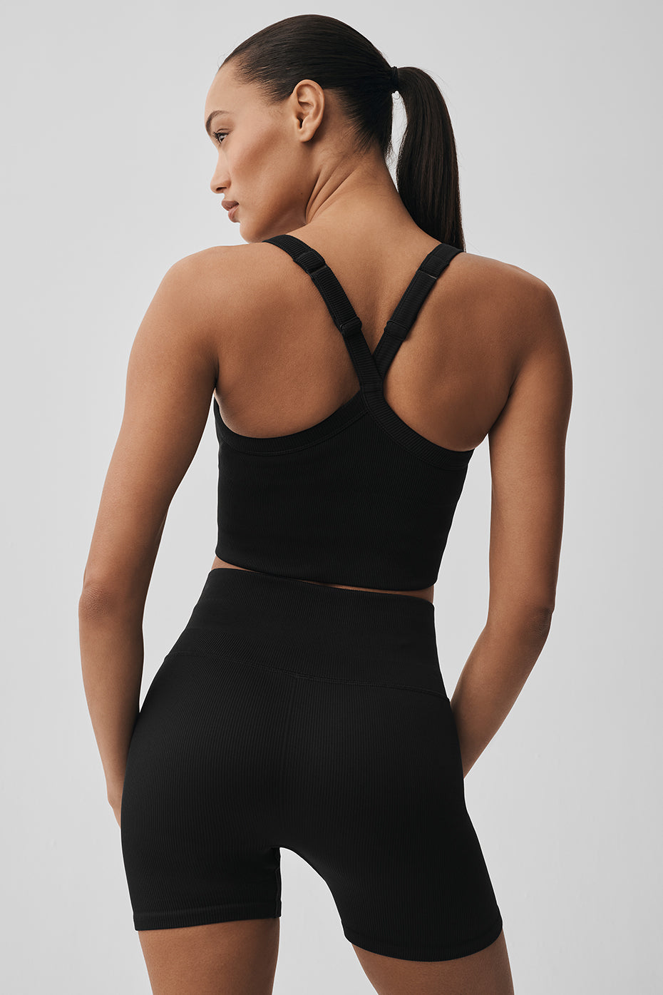 Seamless Ribbed Favorite Bra Tank - Black - Image 2