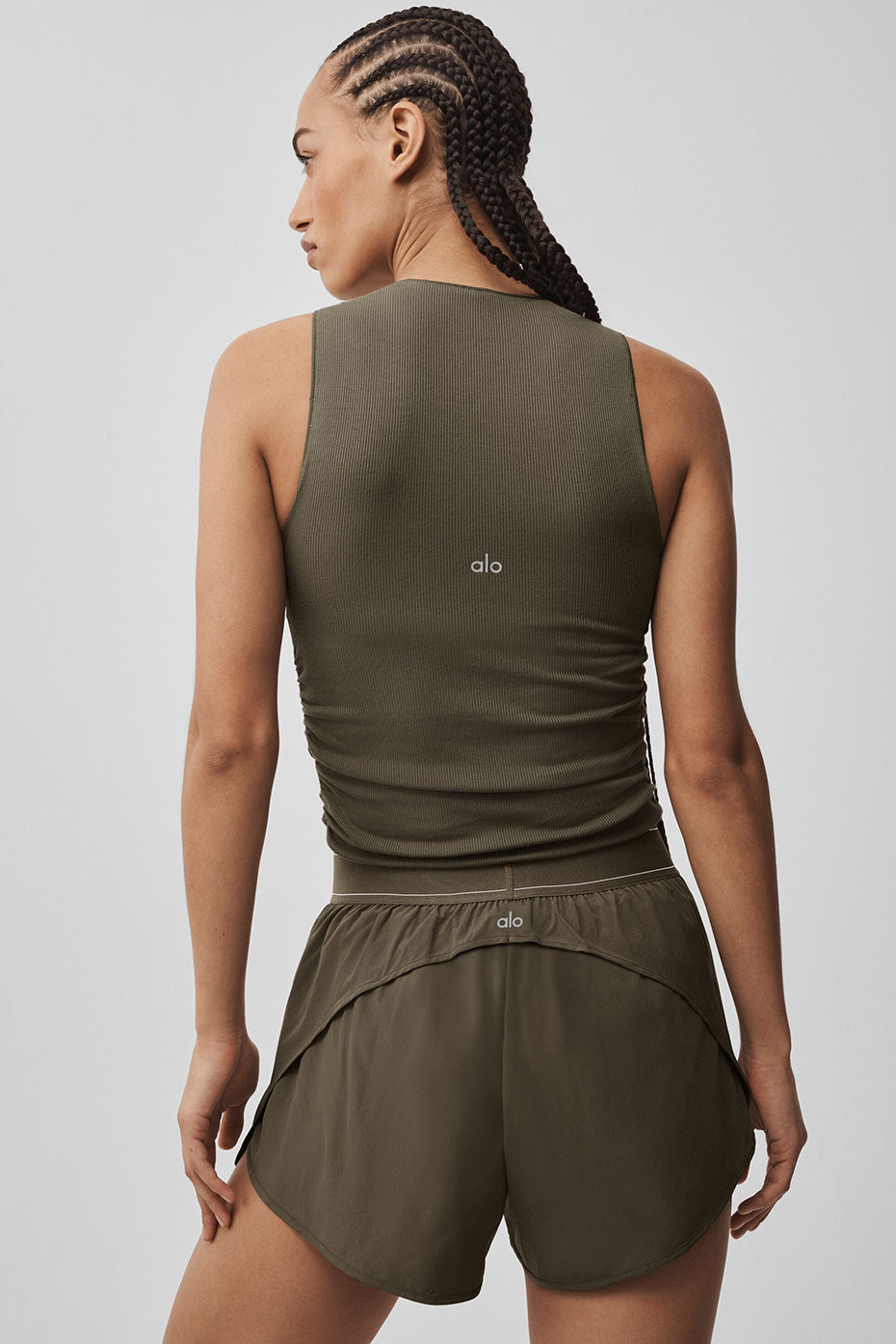 Ribbed En Pointe Tank - Olive Tree - Image 2