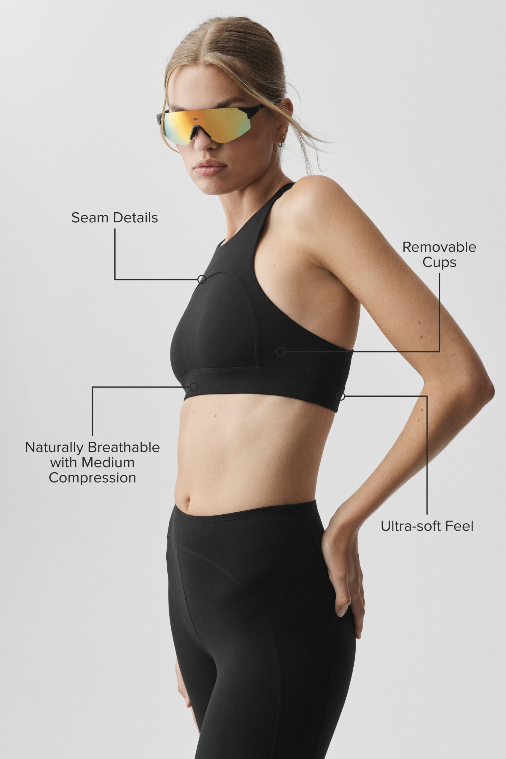 ALO Softsculpt Superset Bra - Black - Image 2