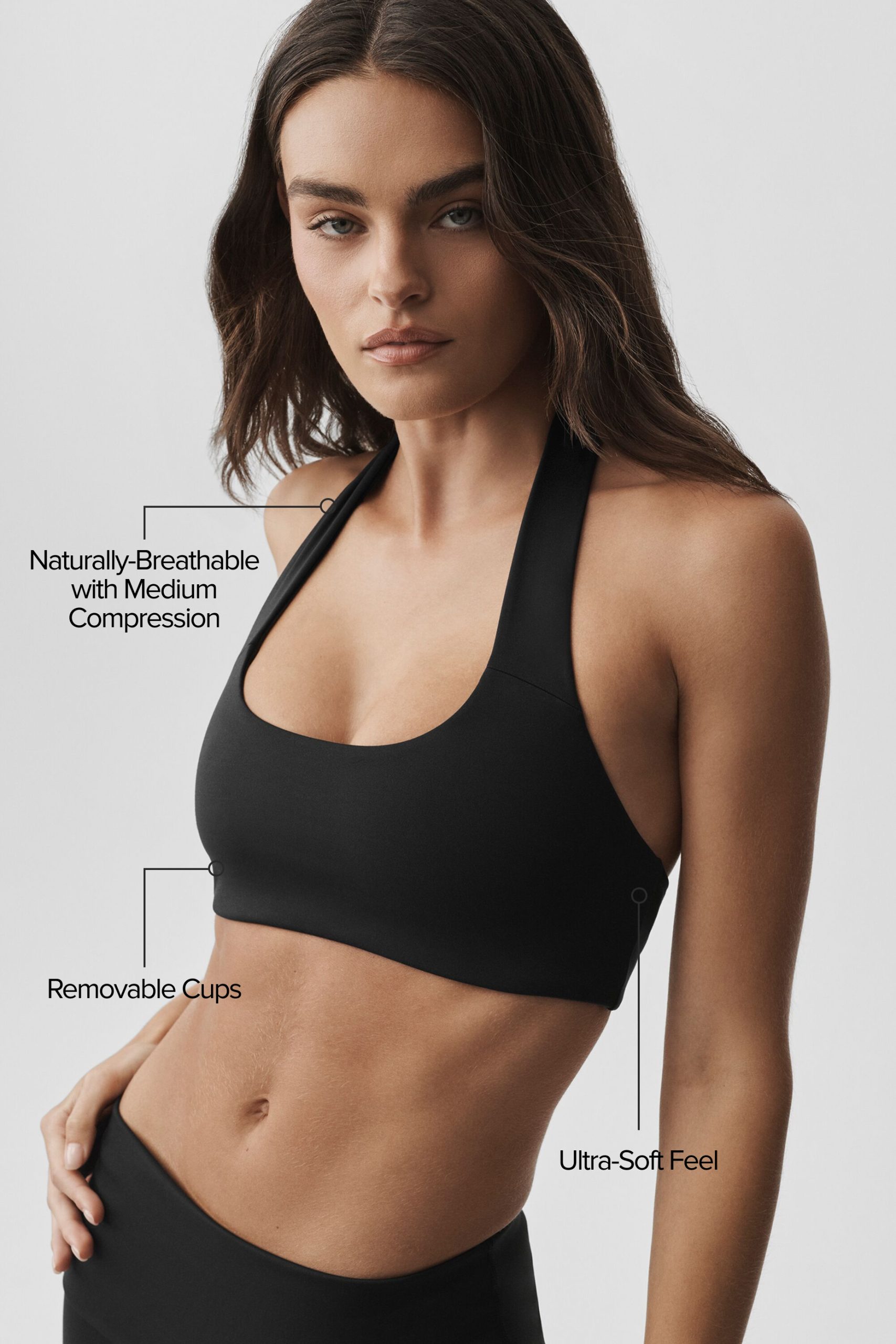 ALO Softsculpt Feel The Heat Halter Bra - Black - Image 2